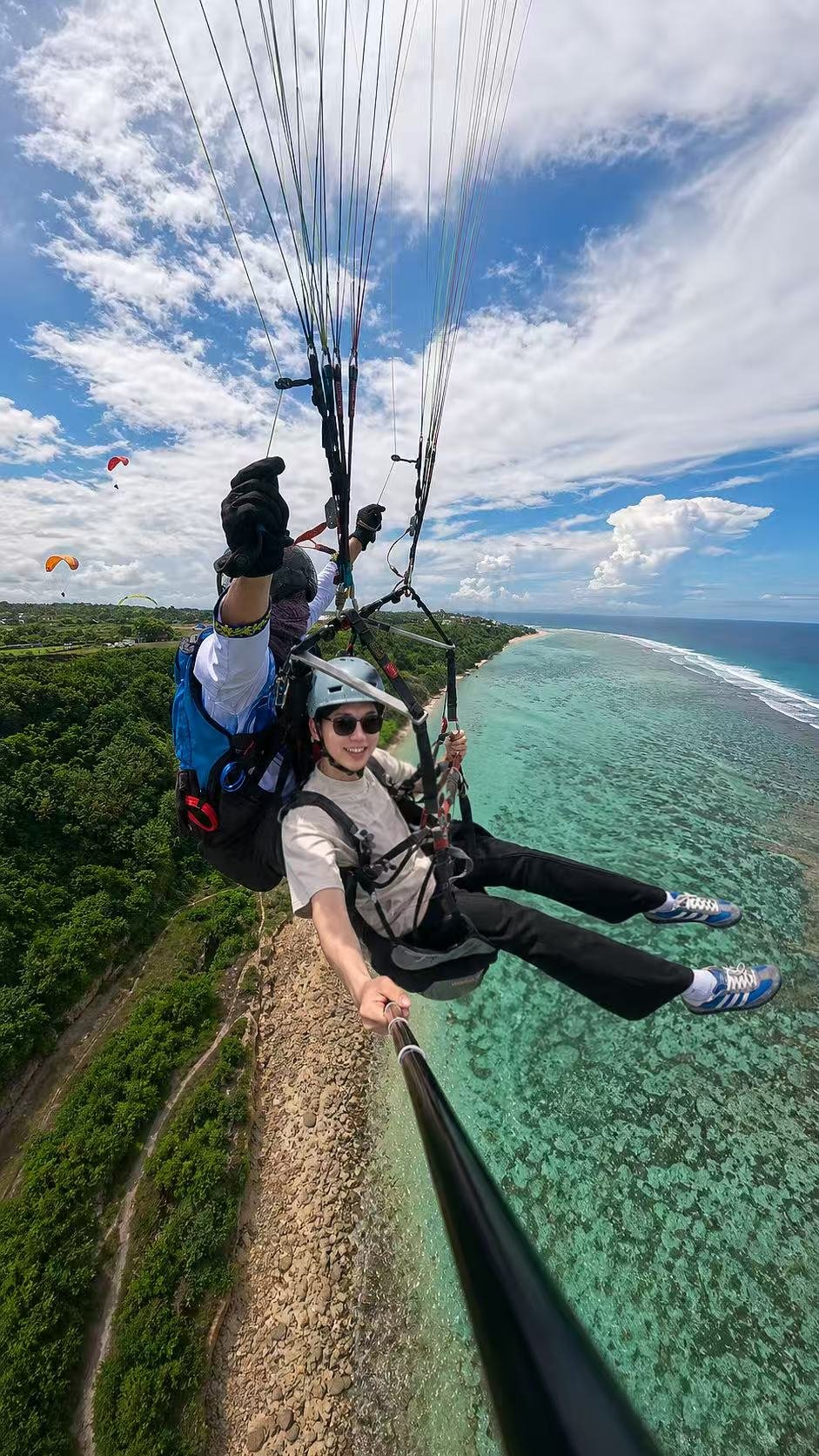 Paragliding over coast